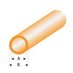 MAQUETT Rond buis tr. oranje 3 x 4mm 0.33mtr (312) (1mtr) [RA425-55/3]