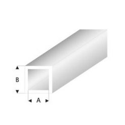 MAQUETT Vierkant-buis tr. wit 2 x 3mm 0.33mtr (335) (1mtr) [RA431-53/3]