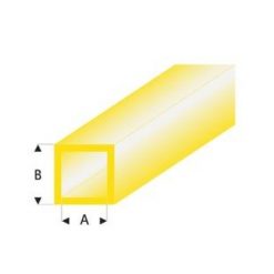 MAQUETT Vierkant-buis tr. geel 2 x 3mm 0.33mtr (339) (1mtr) [RA432-53/3]
