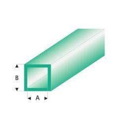 MAQUETT Vierkant-buis tr. groen 4 x 5mm 0.33mtr (357) (1mtr) [RA436-57/3]