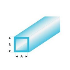 MAQUETT Vierkant-buis tr. blauw 4 x 5mm 0.33mtr (361) (1mtr) [RA437-57/3]