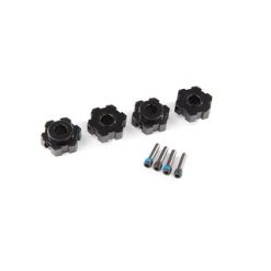 Wheel hubs, hex, aluminum (black-anodized) (4)/ 4x13mm screw pins (4) [TRX8956A]