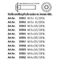 REM linskop schroef inbus M3X8 (10) [REM010352]