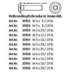 REM linskop schroef inbus M4x16( 10) [REM010361]