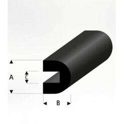 RABOESCH Rubber Stootrand Halfrond A=6 B=5 C=2 Lengte=2M [RA104-72]