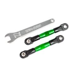 Camber links, rear (TUBES green-anodized, 7075-T6 aluminum, stronger than titanium) (2) (assembled with rod ends and hollow balls)/ aluminum wrench (1) (fits Drag Slash) [TRX2443G]