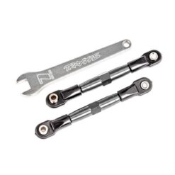 Camber links, front (TUBES charcoal gray-anodized, 7075-T6 aluminum, stronger than titanium) (2) (assembled with rod ends and hollow balls)/ aluminum wrench (1) (fits Drag Slash) [TRX2444A]