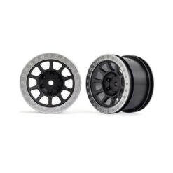 Wheels, 2.2' (graphite gray, satin chrome beadlock) (2) (Bandit rear) [TRX2480]
