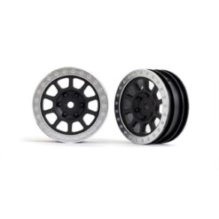 Wheels, 2.2' (graphite gray, satin chrome beadlock) (2) (Bandit front) [TRX2481]