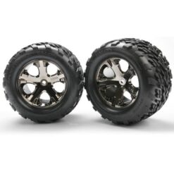 Tires & wheels, assembled, glued (2.8) (All-Star black chrom [TRX3668A]