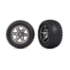 Tires & wheels, assembled, glued (2.8') (RXT black chrome wheels, Alias tires, foam inserts) (2WD electric rear) (2) (TSM rated) [TRX3772R]