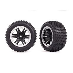 Tires & wheels, assembled, glued (2.8') (RXT black & satin wheels, Alias tires, foam inserts) (2WD electric rear) (2) (TSM rated) [TRX3772X]