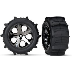 Tires & wheels, assembled, glued Paddle (All-Star black chro, TRX3776 [TRX3776]