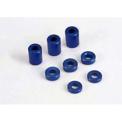 Blue-anodized, aluminum spacers (3x6x8mm) (3)/ (3x6x1.5mm) ( [TRX4829]