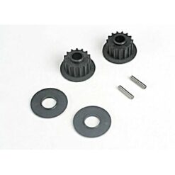 Pulleys, 15-groove (front/ rear) (2)/flanges (2)/ axle pins [TRX4896]