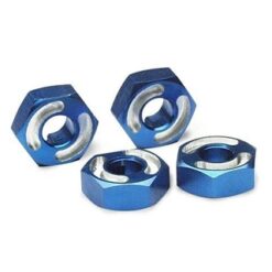 Wheel hubs, hex, 6061-T6 aluminum (blue) (4)/ axle pins (2.5 [TRX4954X]
