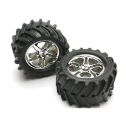 Tires & wheels, assembled, glued (SS (Split Spoke) chrome wh [TRX5173]