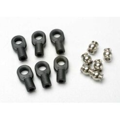 Rod ends, small, with hollow balls (6) (for Revo steering li [TRX5349]