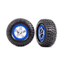Tires & wheels, assembled, glued (SCT chrome, blue beadlock style wheels, BFGoodrich Mud-Terrain T/A KM2 tires, foam inserts) (2) (4WD front/rear, 2WD rear only) [TRX5867A]