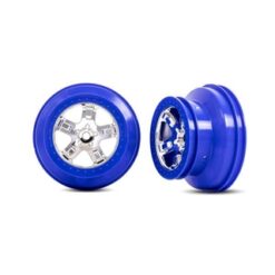 Wheels, SCT chrome, blue beadlock style, dual profile (2.2' outer 3.0' inner) (2) (4WD front/rear, 2WD rear only) [TRX5868A]