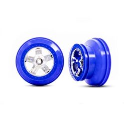 Wheels, SCT chrome, blue beadlock style, dual profile (2.2â€ outer, 3.0â€ inner) (2) (2WD front only) [TRX5870A]
