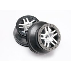Wheels, SCT Split-Spoke, satin chrome, beadlock style, dual [TRX5876]