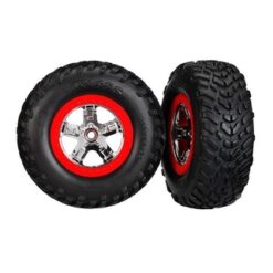Tires & wheels, glued on SCT Chrome wheels TSM Rated S1 Comp, TRX5887R [TRX5887R]