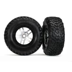 Tires & wheels, glued on SCT Black chrome wheels TSM S1 comp, TRX5889R [TRX5889R]