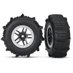 Tires & Wheels, Assembled, Glued Paddle (Sct Split- Black,, TRX5891 [TRX5891]