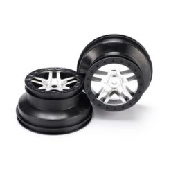 Wheels, SCT Split-Spoke, satin chrome, black beadlock style [TRX5974]