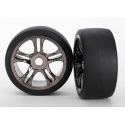 Tires & wheels, assembled, glued (split-spoke, black chrome [TRX6479]