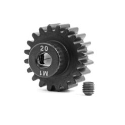 Gear, 20-T pinion (machined, hardened steel) (1.0 metric pitch) (fits 5mm shaft)/ set screw [TRX6494R]