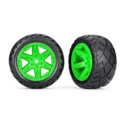 Tires & wheels. assembled. glued (2.8') (RXT green wheels. A [TRX6768G]