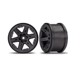 Wheels, Rustler 4X4 2.8 (black) (2) [TRX6772]