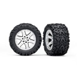 Tires & wheels, assembled, glued (2.8) (RXT Satin chrome wheels, Talon Extreme [TRX6773R]