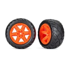 Tires & wheels. assembled. glued (2.8') (RXT orange wheels. [TRX6775A]