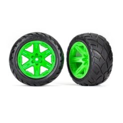 Tires & wheels. assembled. glued (2.8') (RXT green wheels. A [TRX6775G]