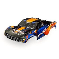 Body, Slash VXL 2WD (also fits Slash 4X4), orange & blue (painted, decals applied) [TRX6812T]