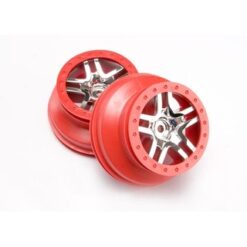 Wheels, SCT Split-Spoke, chrome, red beadlock style, dual pr [TRX6872A]