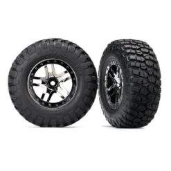 Tires & wheels, assembled, glued (SCT Split-Spoke black chrome beadlock style wh [TRX6873T]