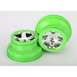 Wheels, SCT, chrome, green beadlock style, dual profile (2. [TRX6875]