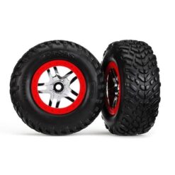 Tires & wheels, glued on SCT chrome split sp wheels TSM S1 c, TRX6891R [TRX6891R]
