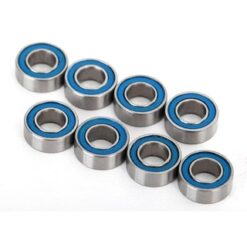 Ball bearings, blue rubber sealed (4x8x3mm) (8) [TRX7019R]