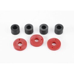Piston, damper (2x0.5mm hole, red) (4)/ travel limiters (4) [TRX7067]