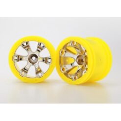 TRAXXAS Wheels, Geode 2.2 (chrome, yellow beadlock style) (12mm h [TRX7275]