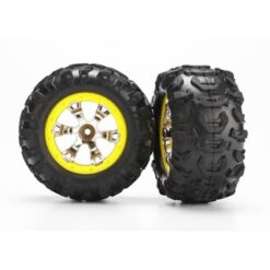 TRAXXAS Tires and wheels, assembled, glued (Geode chrome, yellow bea [TRX7276]