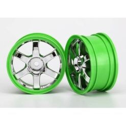 Wheels, Volk Racing TE37 (chrome/green) (2) [TRX7374]