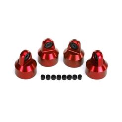 Shock caps, GTX shocks/ springaluminum (red) (4) spacers(8), TRX7764R [TRX7764R]