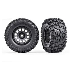 Tires & wheels, assembled, glued (XRT Race black wheels, Maxx AT tires, foam inserts) (left & right) [TRX7875]