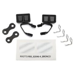 Mirrors, side, black (left & right)/ retainers (2)/ body clips (4) [TRX8073]